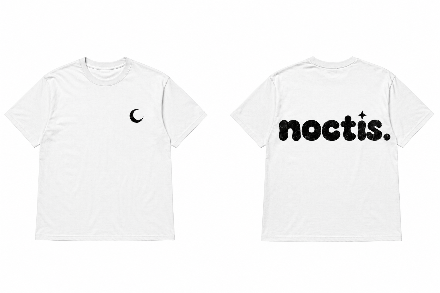 White "noctis." t-shirt