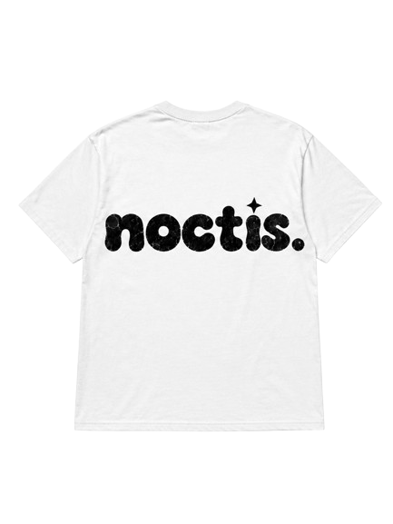White "noctis." t-shirt